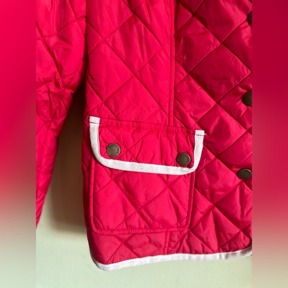 Tommy Girl Red Quilted White Trim Jacket - Picture 6 of 8
